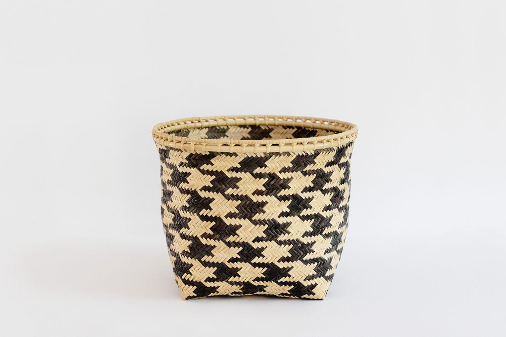 Woven Basket with Handle, Vietnam Traditional Handmade Rattan