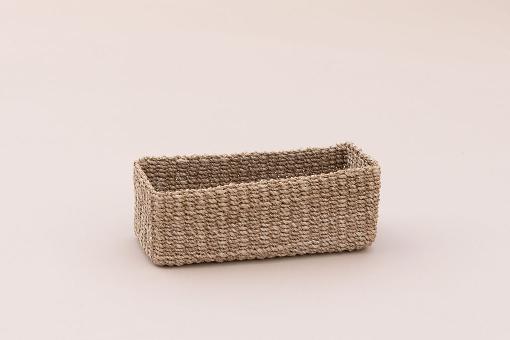 Abaca Rectangle Storage Basket, Small, Natural Sold by at Home